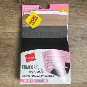 NEW Hanes Comfort Period Underware Size 7/L